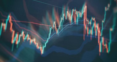 mali grafik üzerinde teknoloji arka plan temsil mali kriz, ekonomik çöküşünün