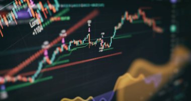 mali grafik üzerinde teknoloji arka plan temsil mali kriz, ekonomik çöküşünün