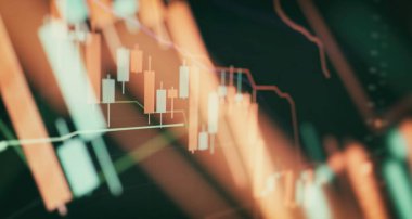 Dijital ekranın eski grafik şeması. Sürdürülebilir portföy yönetimi, risk çeşitlendirme kavramına sahip uzun vadeli zenginlik yönetimi.