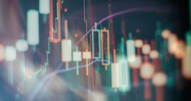 Borsa veya forex ticaret grafik ve şamdan grafiği finansal yatırım kavramı için uygun.