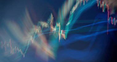 Soyut parlayan ön x grafik arayüz duvar kağıdı. Yatırım, ticaret, hisse senedi, finans ve analiz kavramı.