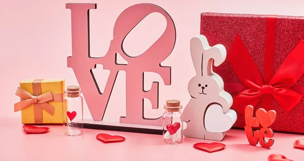 Love Medicine Love You Tablets Jars Kissing Valentine Day Love — 图库照片