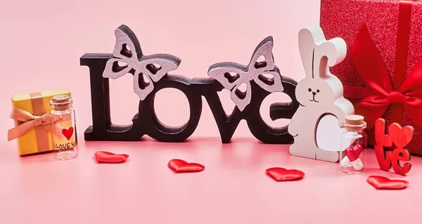 Love Medicine Love You Tablets Jars Kissing Valentine Day Love — Fotografia de Stock