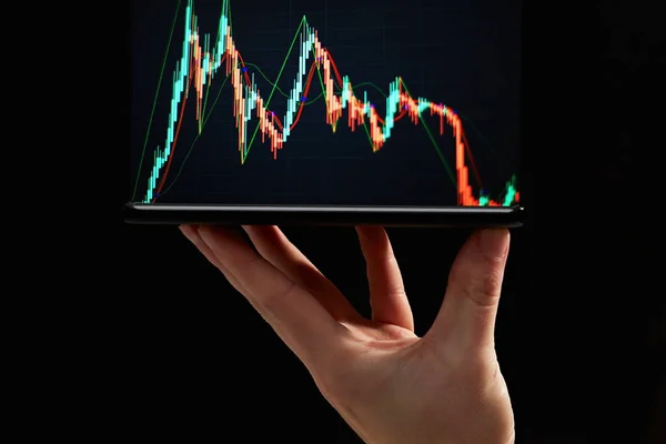 Marktwirtschaft Diagramm Statistische Darstellung Des Gewinnwachstums Analyse Des Finanzaustauschs Auf — Stockfoto