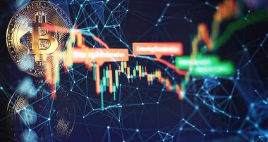 Bitcoin Stok Büyümesi. Çizelgeye göre bitcoin fiyatlarında güçlü bir artış var. Sanal varlıklara yatırım.