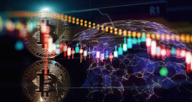 Bitcoin Stok Büyümesi. Çizelgeye göre bitcoin fiyatlarında güçlü bir artış var. Sanal varlıklara yatırım.