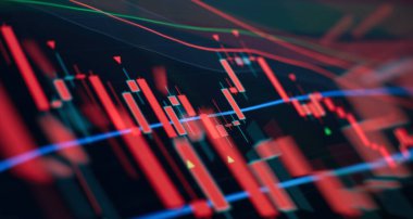 İşadamı, Altın Piyasası, Eski Pazar ve Ticaret Piyasası için yatırım grafikleri analizi üzerinde çalışıyor.