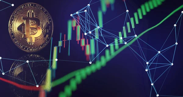 Bitcoin Stok Büyümesi. Çizelgeye göre bitcoin fiyatlarında güçlü bir artış var. Sanal varlıklara yatırım.