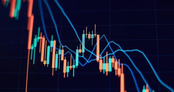 Ekonomisk Graf Med Diagram Aktiemarknaden För Affärsmässiga Och Finansiella Begrepp — Stockfoto