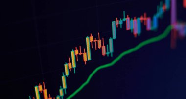 Borsa veya iş piyasası analizi kavramı. İş finans veya borsa geçmişi.