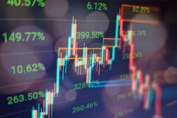 Gráfico Financeiro Com Gráfico Linha Tendência Ascendente Negociação Investimento Mercado — Fotografia de Stock