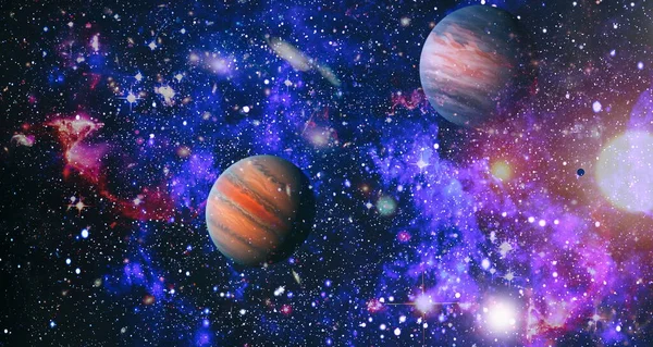 Spiralgalaxen Rymden Stjärnor Planet Och Galax Ett Fritt Utrymme Färgade — Stockfoto