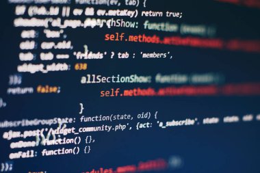 Bilgi işlem. Python kod bilgisayar ekranı. Mobil uygulama tasarımı kavramı.