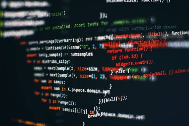 Bilgi işlem. Python kod bilgisayar ekranı. Mobil uygulama tasarımı kavramı.