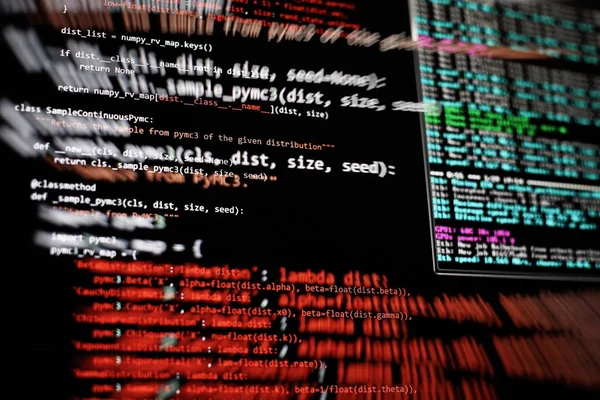 Schermata Del Codice Programmazione Dello Sviluppatore Software Programmazione Software Tempo — Foto Stock