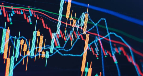 Análise Mercado Gráficos Barras Diagramas Números Financeiros Abstract Brilhante Forex — Fotografia de Stock