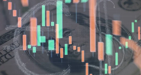 Piaci Elemzés Grafikonok Diagramok Pénzügyi Adatok Absztrakt Ragyogó Forex Chart — Stock Fotó
