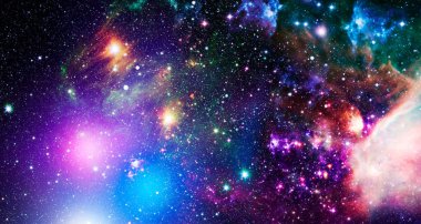 Uzayda bir bulut. Soyut astronomik galaksi. Bu görüntünün elementleri NASA tarafından desteklenmektedir.