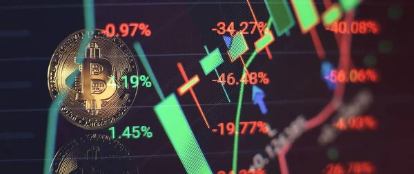 Bitcoin Bekväm Betalning Den Globala Ekonomin Marknaden Virtuell Digital Valuta — Stockfoto