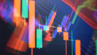 Borsa veya iş piyasası analizi kavramı. İş finans ya da borsa geçmişi. Stokta iş grafiği