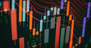 Ekonomik trendler iş fikri ve tüm sanat tasarımı için arka plan. Soyut finans arkaplanı.