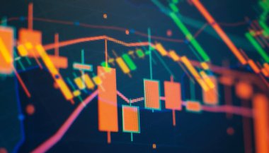 Borsa veya iş piyasası analizi kavramı. İş finans veya borsa geçmişi.