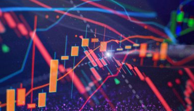 Borsa yatırım grafiği, Bullish puanı, Bearish puanı. grafik tasarım eğilimi.