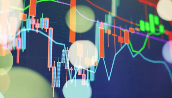 Análisis Gráfico Bursátil Analítica Digital Estadística Estadísticas Economía —  Fotos de Stock