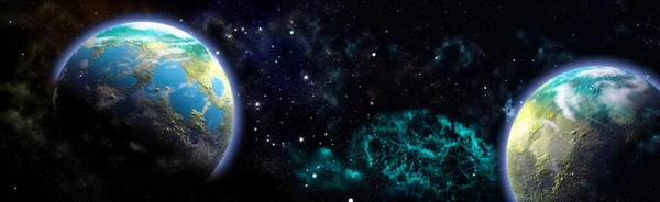 Espace Extérieur Cosmos Science Fiction Planètes Étoiles Galaxies Dans Espace — Photo