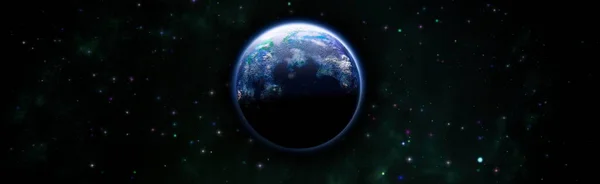 Земля Галактики Космосе Научно Фантастическое Искусство — стоковое фото