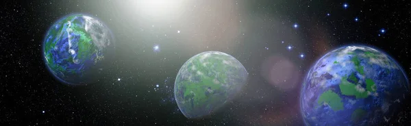 Planet Galaxy Use Science Design Fantasy Planet Space Orbital View — Stockfoto