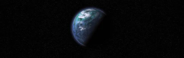 星系中的行星被用来设计科学的幻想 从太空3D轨道看行星 从轨道看我们的行星 — 图库照片