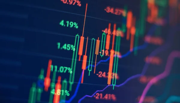 Trading chart and candlestick chart suitable for financial investment ideas, economic trends, background for all business ideas and art designs