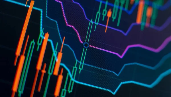 Trading chart and candlestick chart suitable for financial investment ideas, economic trends, background for all business ideas and art designs