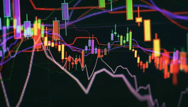 Business Candlestick Financial Static Analysis Growing Financial Charts Online Trading — Fotografia de Stock