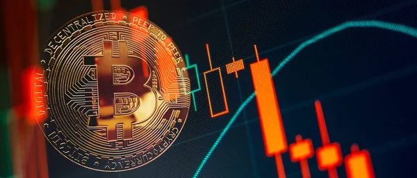 Btc Financial Growth Chart Btc Kryptowährung Bitcoin Gute Investition Kryptowährungen — Stockfoto