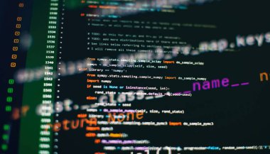 WWW programlama. Dizüstü bilgisayardaki web programlama fonksiyonları. Bilgi işlem. Python kod bilgisayar ekranı. Mobil uygulama tasarımı kavramı.