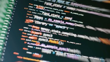 Bilgi işlem. Python kod bilgisayar ekranı. Mobil uygulama tasarımı kavramı.