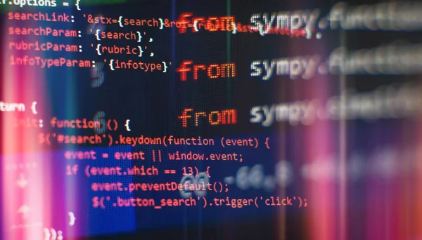 Abstract Computer Script Code Programming Code Screen Software Developer Software — Stock Photo, Image