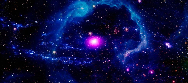 Πολύχρωμο Διάστημα Πεδίο Αστεριών Και Νεφέλωμα Στο Βαθύ Διάστημα Πολλά — Φωτογραφία Αρχείου