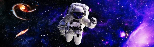 Astronaute Dans Espace Extérieur Art Cosmique Papier Peint Science Fiction — Photo