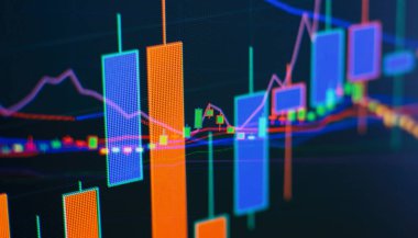 Market Analyze. Bar graphs, Diagrams, financial figures. Forex chart. - Finance data concept.
