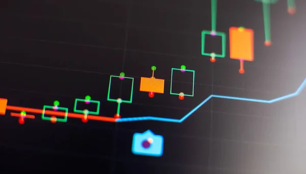 Market Analyze Bar Graphs Diagrams Financial Figures Forex Chart Finance — Fotografia de Stock