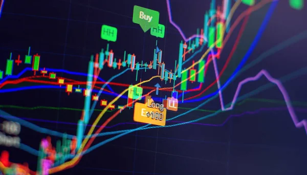 Market Analyze Bar Graphs Diagrams Financial Figures Forex Chart Finance — Photo