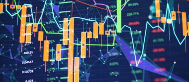 Stock market exchange graph chart, stock trade graph candlestick financial investment trade, Forex graph business or Trading crypto currency