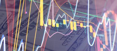 Stock market exchange graph chart, stock trade graph candlestick financial investment trade, Forex graph business or Trading crypto currency