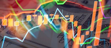 Stock market exchange graph chart, stock trade graph candlestick financial investment trade, Forex graph business or Trading crypto currency