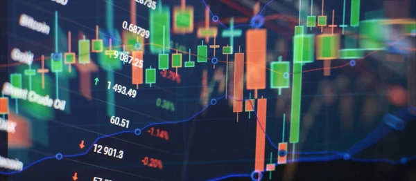 Stock Market Exchange Graph Chart Stock Trade Graph Candlestick Financial — Stockfoto