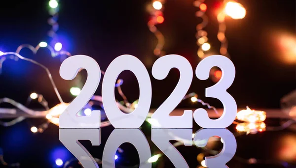 Background New Year 2023 Beautiful Panoramic Web Banner — 图库照片