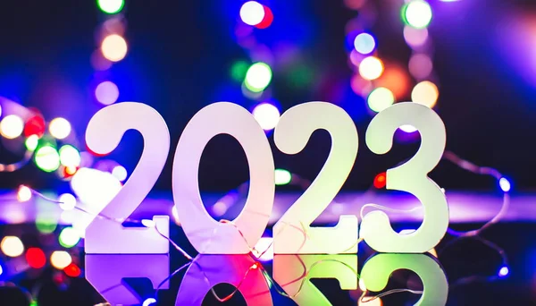 New Year 2023 Celebration Abstract Defocused Lights — 图库照片